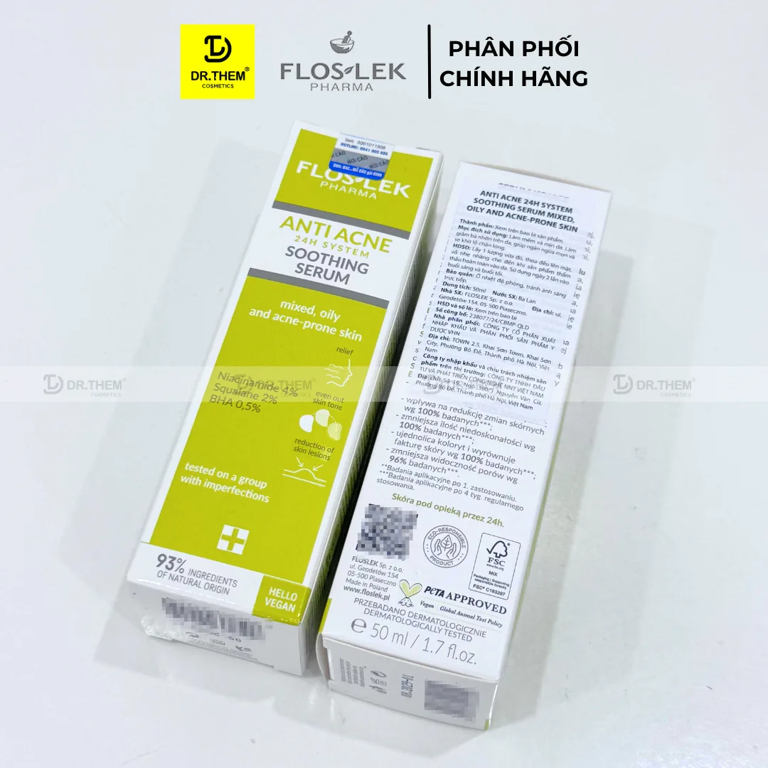 Serum Floslek Anti Acne 24H System Soothing Làm Dịu Hỗ Trợ Giảm Mụn Kiềm Dầu Se Khít Lỗ Chân Lông 50ml 8