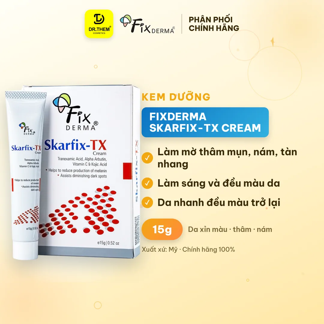 Kem Dưỡng Fixderma Skarfix Tx Cream Hỗ Trợ Làm Mờ Thâm Nám Tàn Nhang Đốm Nâu Dưỡng Sáng Da 15g
