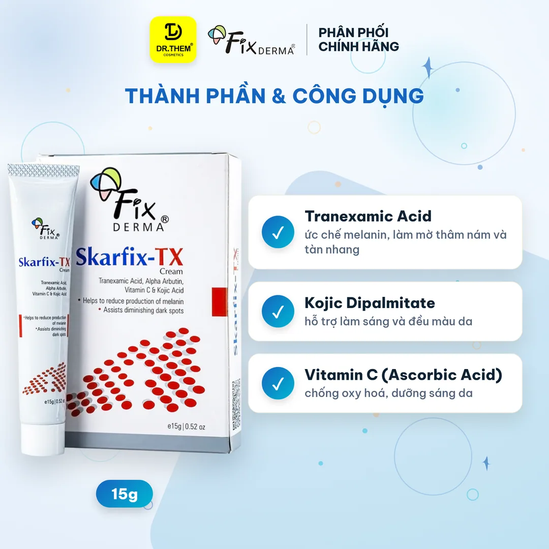 Kem Dưỡng Fixderma Skarfix Tx Cream Hỗ Trợ Làm Mờ Thâm Nám Tàn Nhang Đốm Nâu Dưỡng Sáng Da 15g 5