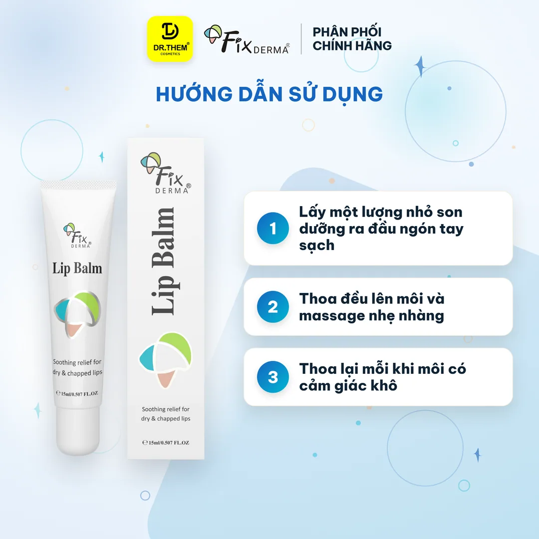 Son Dưỡng Môi Fixderma Lip Balm Dưỡng Ẩm Chuyên Sâu Giúp Giảm Khô Nứt Nẻ Cho Đôi Môi Mềm Mại 15g 8