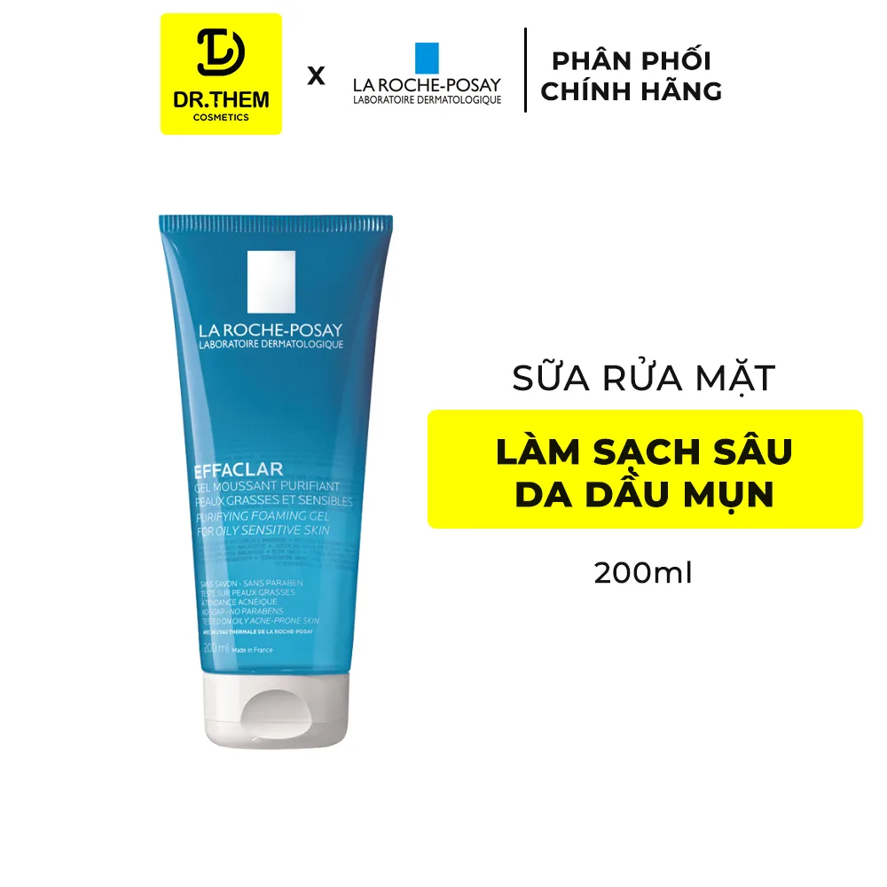Gel Rửa Mặt La Roche Posay Effaclar Purifying Foaming Gel Làm Sạch Kiềm Dầu Cho Da Dầu Mụn Nhạy Cảm 200ml 7