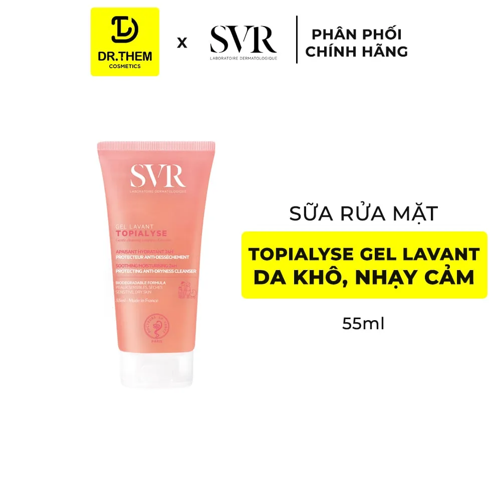 Gel Rửa Mặt SVR Topialyse Gel Lavant Không Xà Phòng Làm Sạch Dịu Nhẹ Cho Da Khô Nhạy Cảm 55ml 200ml 400ml 5