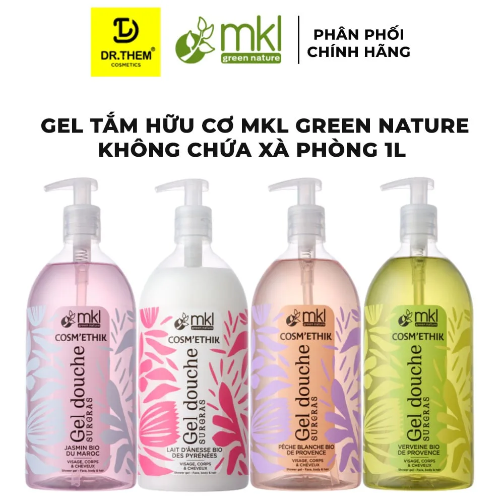 Gel Tắm Hữu Cơ MKL Green Nature Shower Gel pH5.5 Không Xà Phòng Dưỡng Ẩm Dịu Nhẹ Cho Da Nhạy Cảm 1000ml
