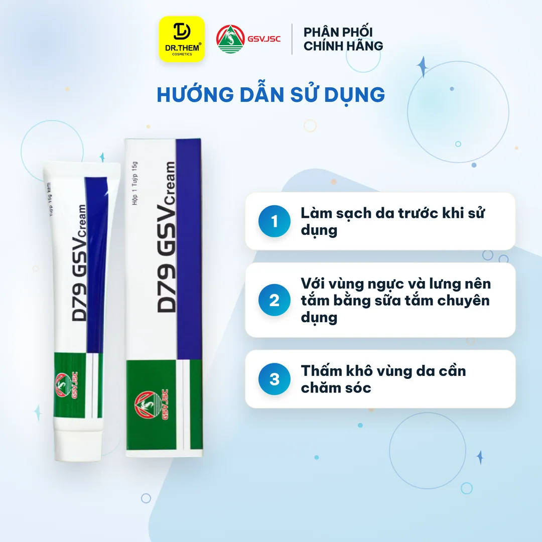 Kem Dưỡng D79 GSV Cream Hỗ Trợ Ngăn Ngừa Mụn Mờ Thâm Kiểm Soát Dầu Nhờn Cho Mặt Ngực Lưng 15g 8