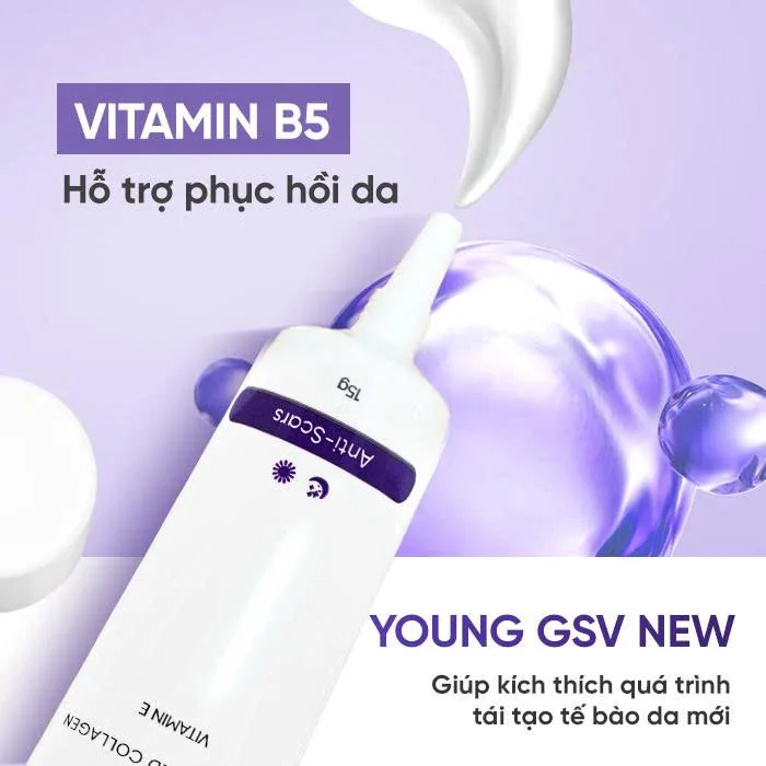 Gel Làm Mờ Sẹo Young GSV New Hỗ Trợ Giảm Thâm Mụn Sạm Nám Tái Tạo Da Với Allium Cepa Và Collagen 15g 5