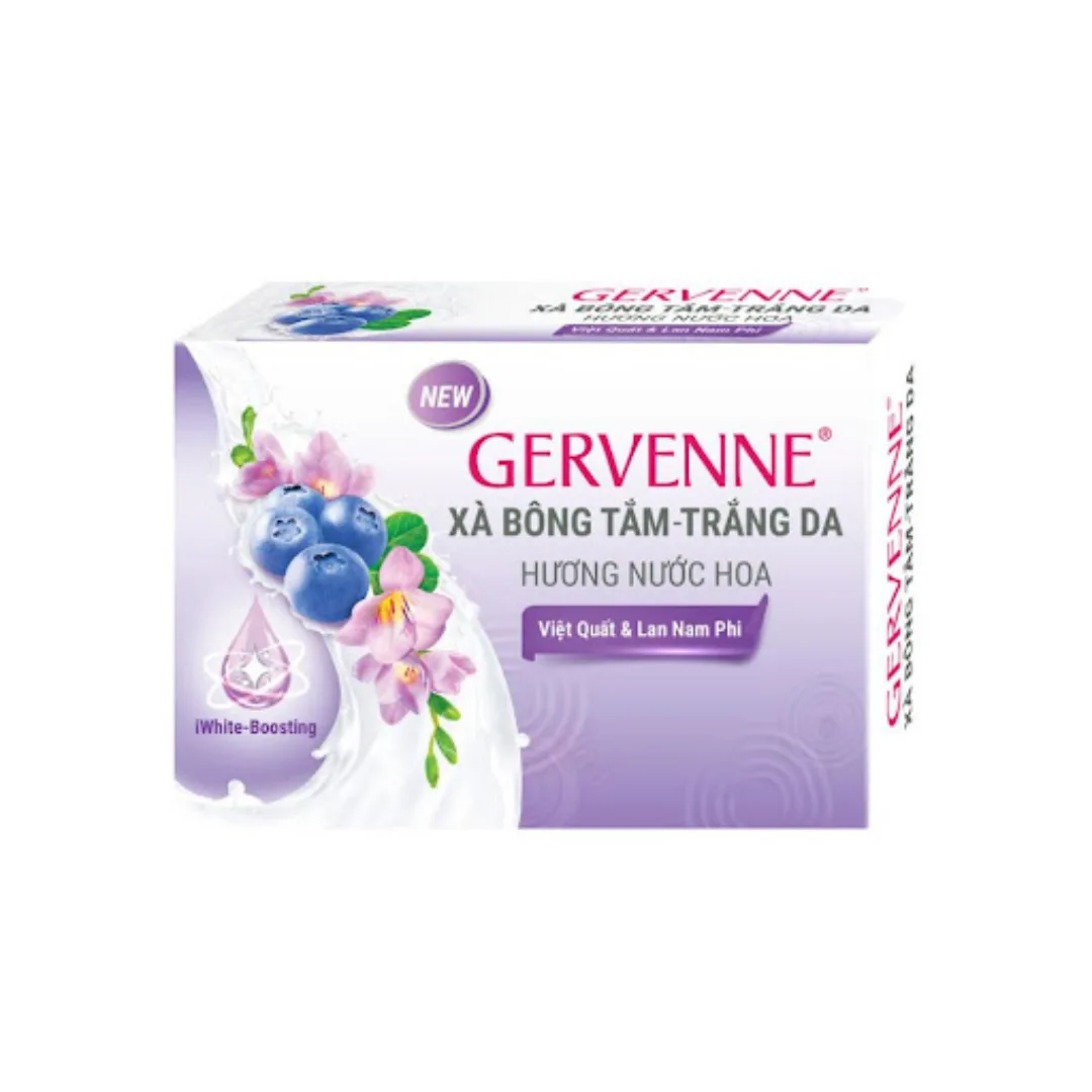 Xà Bông Tắm Gervenne Hương Nước Hoa Việt Quất Và Lan Nam Phi Làm Sạch Dịu Nhẹ Lưu Hương Thơm Mát 120g