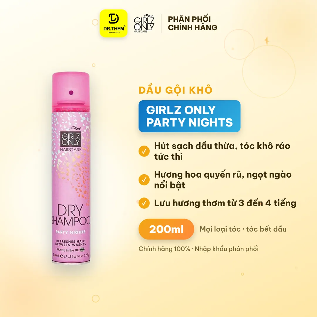 Dầu Gội Khô Girlz Only Dry Shampoo Party Nights Hương Hoa Quyến Rũ 200ml