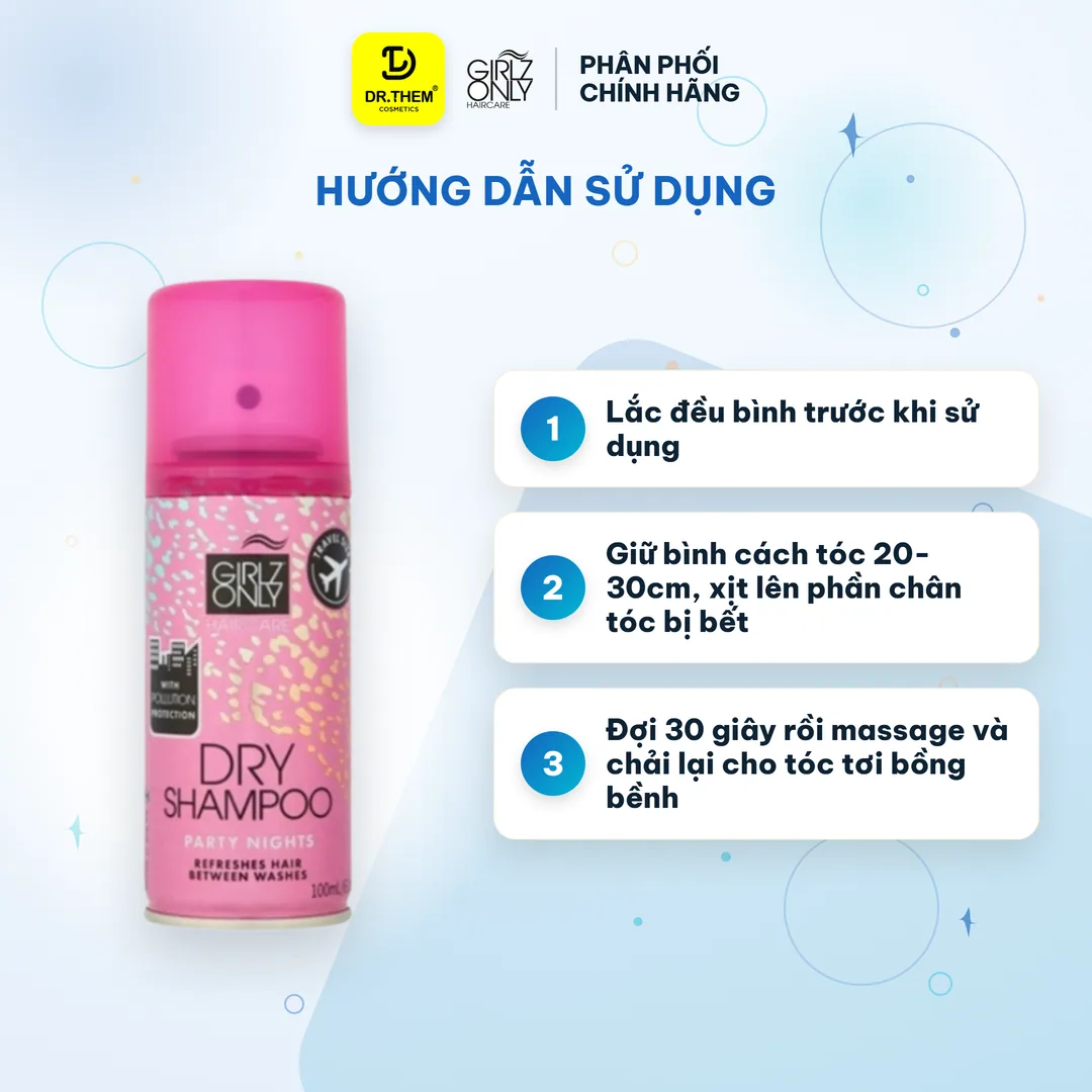 Dầu Gội Khô Girlz Only Dry Shampoo Party Nights Hương Hoa Quyến Rũ 100ml 3