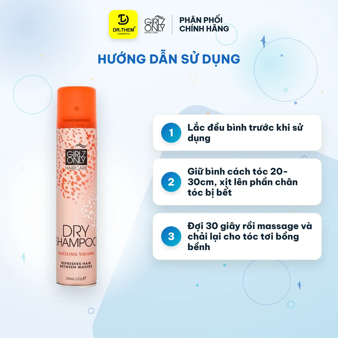 Dầu Gội Khô Girlz Only Dry Shampoo Dazzling Volume Tóc Bồng Bềnh Tức Thì 100ml 3