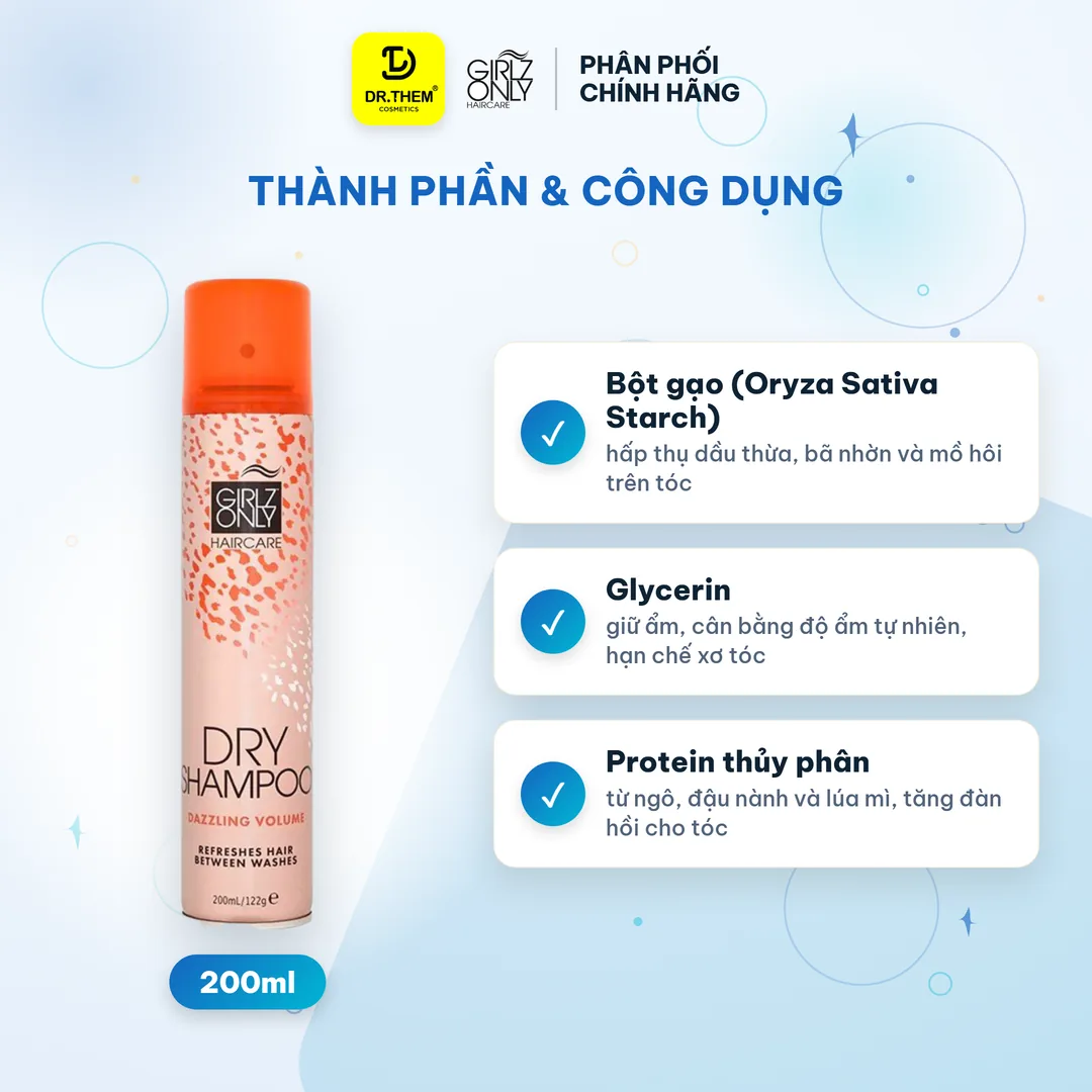 Dầu Gội Khô Girlz Only Dry Shampoo Dazzling Volume Tóc Bồng Bềnh Tức Thì 100ml 2