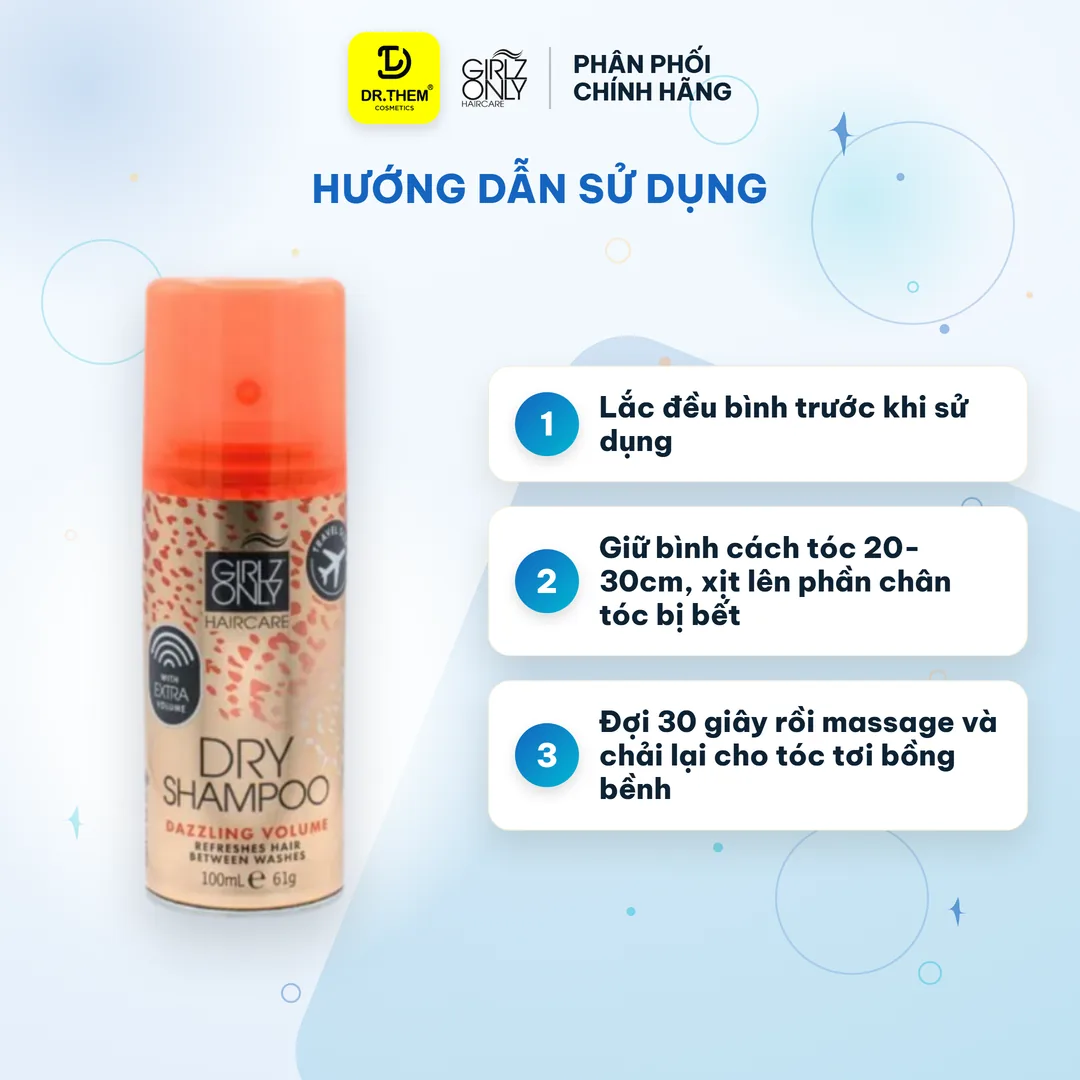 Dầu Gội Khô Girlz Only Dry Shampoo Dazzling Volume Tóc Bồng Bềnh Tức Thì 200ml 3