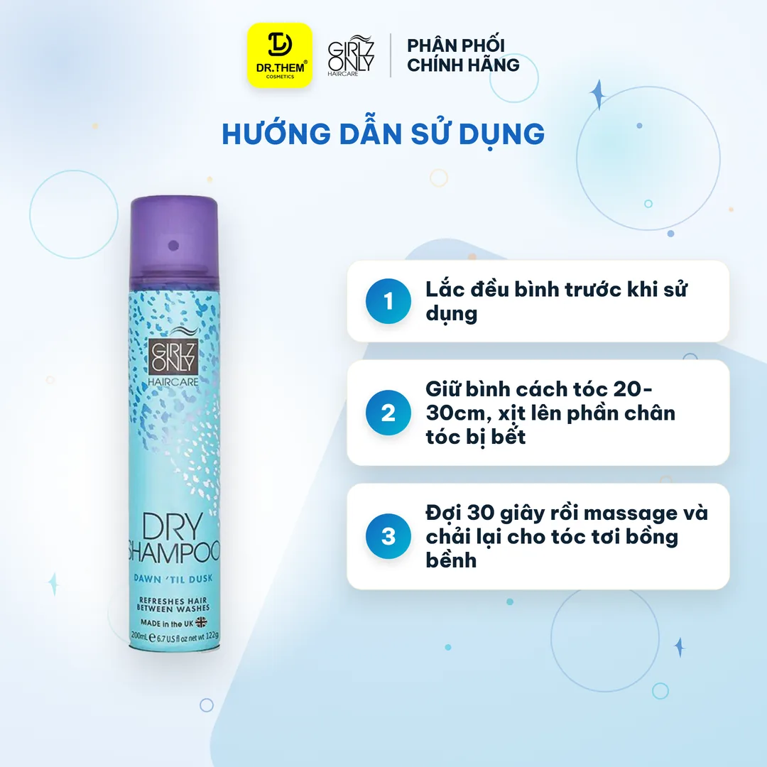 Dầu Gội Khô Girlz Only Dry Shampoo Dawn 'Til Dusk Hương Cam Quýt Tươi Mát 200ml 3
