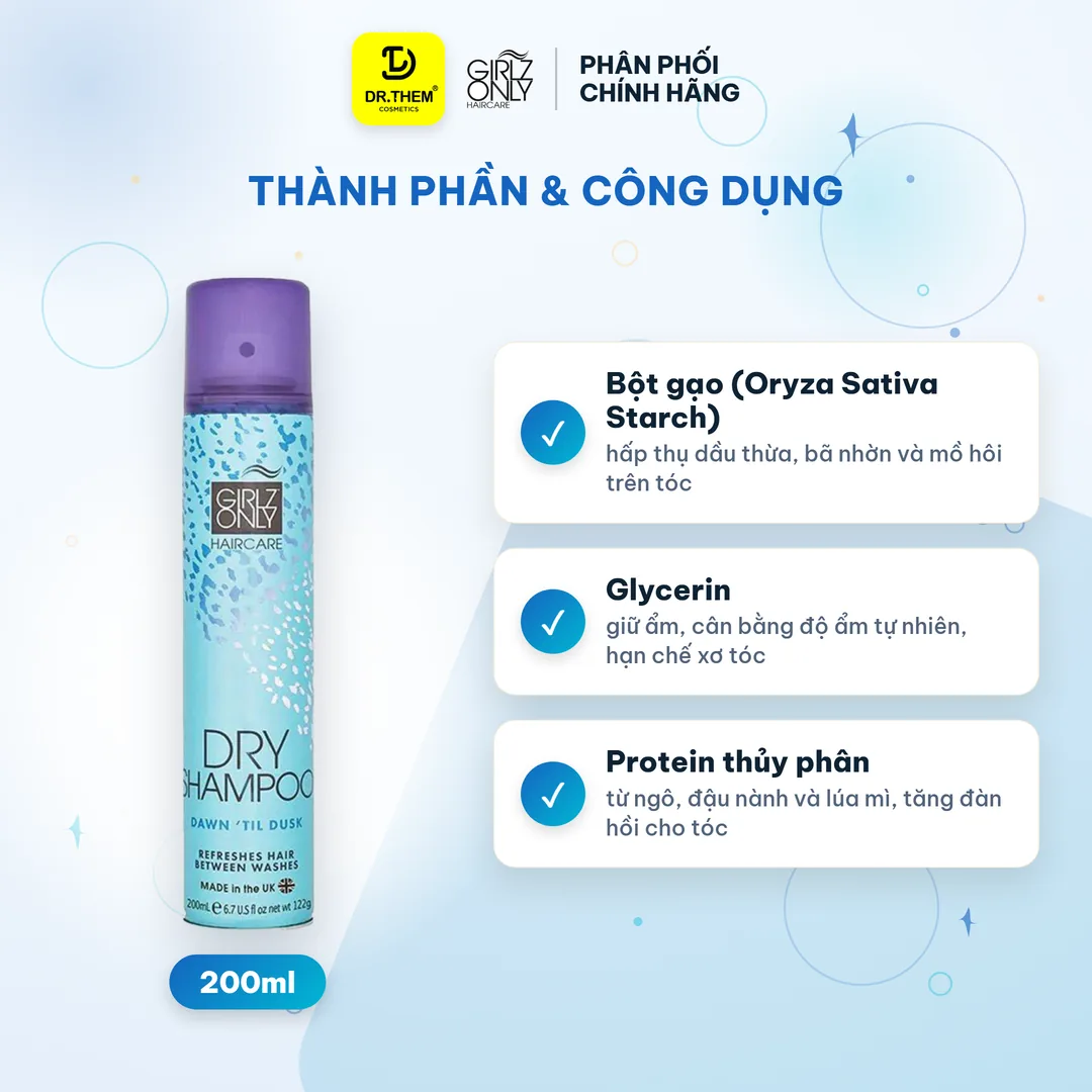 Dầu Gội Khô Girlz Only Dry Shampoo Dawn 'Til Dusk Hương Cam Quýt Tươi Mát 200ml 2