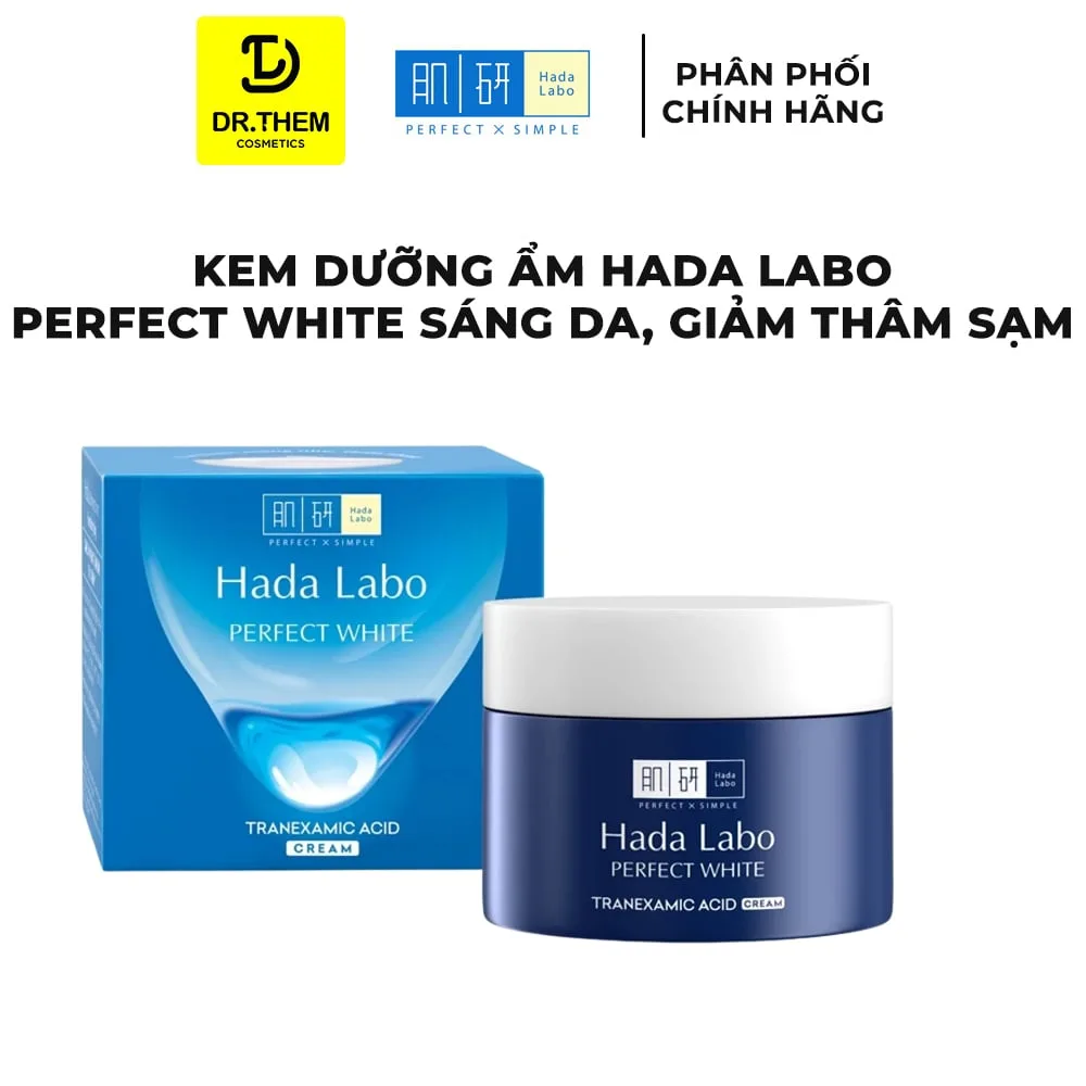 Kem Dưỡng Trắng Hada Labo Perfect White Tranexamic Acid Cream Khóa Ẩm Sáng Da Hỗ Trợ Mờ Thâm Sạm Cho Mọi Loại Da 50g