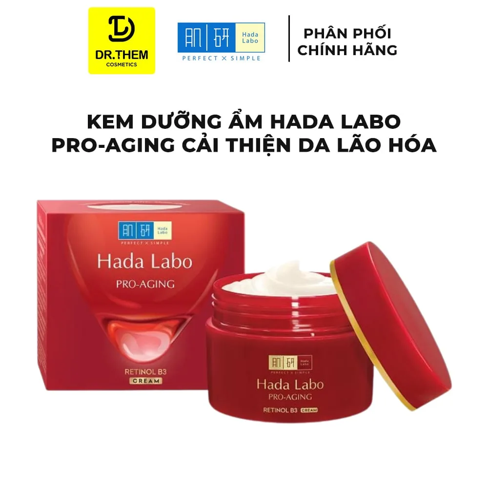 Kem Dưỡng Hada Labo Pro-Aging Retinol B3 Cream Hỗ Trợ Cải Thiện Lão Hóa Mờ Nếp Nhăn Săn Chắc Da 50g