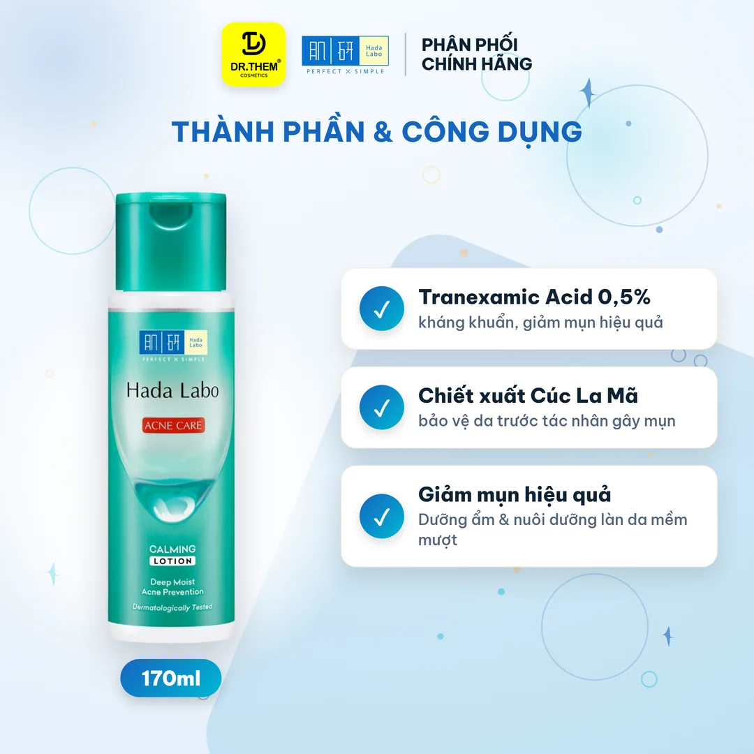 Dung Dịch Dưỡng Ẩm Hada Labo Acne Care Calming Lotion Cho Da Mụn & Da Nhạy Cảm 2
