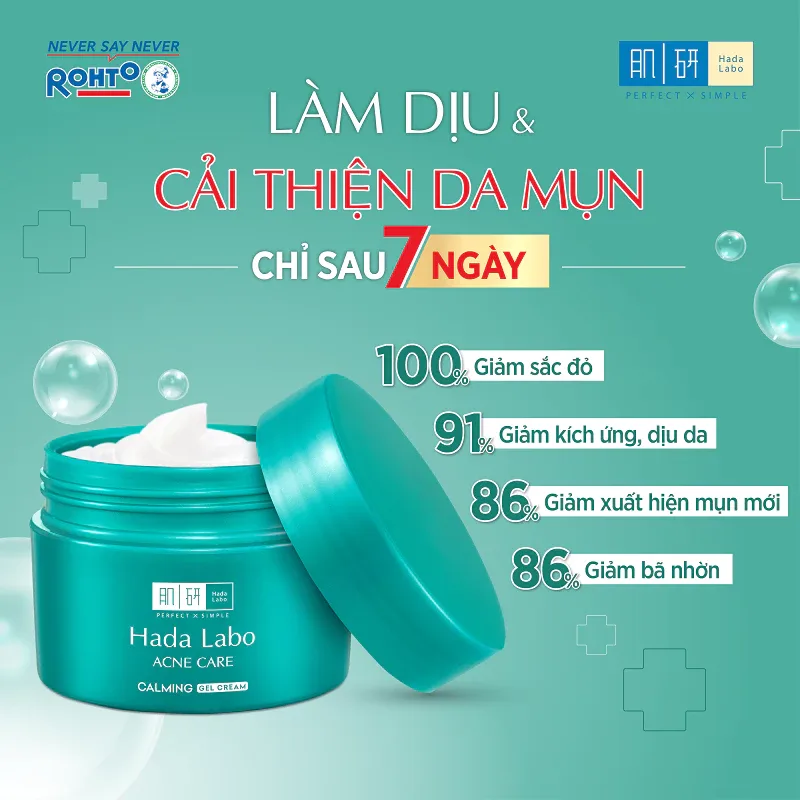 Gel Dưỡng Ẩm Hada Labo Acne Care Calming Gel Cream Ngừa Mụn Làm Dịu Cấp Ẩm Cho Da Mụn Da Nhạy Cảm 50g 6
