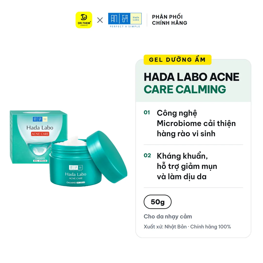 Gel Dưỡng Ẩm Hada Labo Acne Care Calming Gel Cream Ngừa Mụn Làm Dịu Cấp Ẩm Cho Da Mụn Da Nhạy Cảm 50g