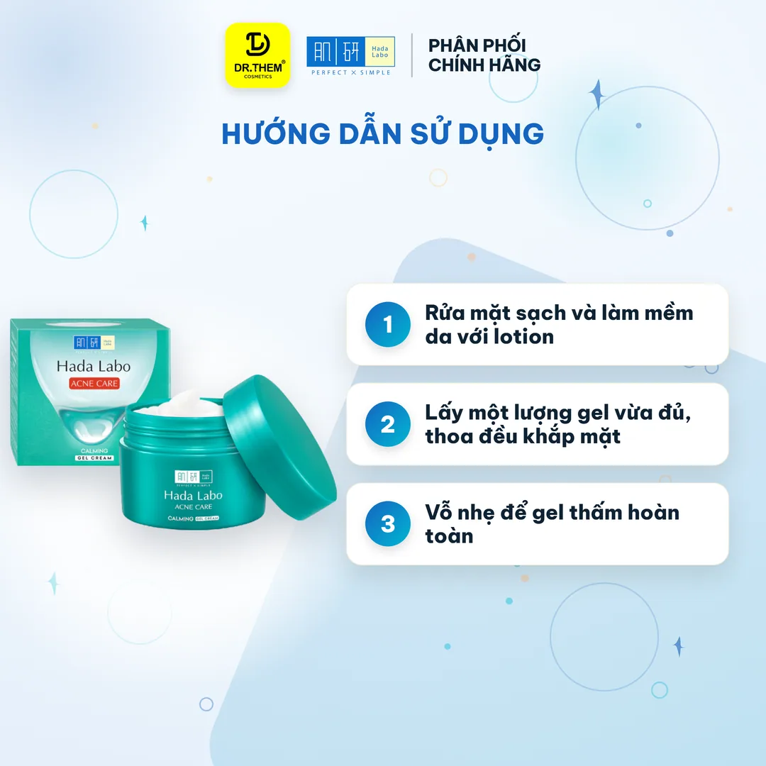 Gel Dưỡng Ẩm Hada Labo Acne Care Calming Gel Cream Ngừa Mụn Làm Dịu Cấp Ẩm Cho Da Mụn Da Nhạy Cảm 50g 8