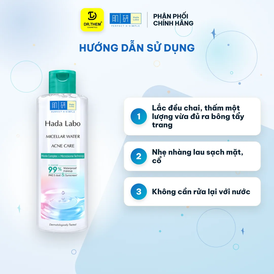 Nước Tẩy Trang Hada Labo Micellar Water Acne Care Làm Sạch Sâu Hỗ Trợ Ngừa Mụn Cho Da Mụn Nhạy Cảm 240ml 5