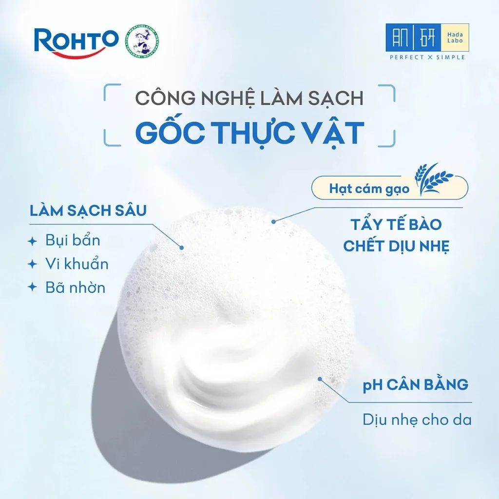 Sữa Rửa Mặt Hada Labo Premium Cleanser Radiance Dưỡng Sáng Cao Cấp Vitamin C B3 & Cám Gạo Cho Da Thâm Sạm 100g 3