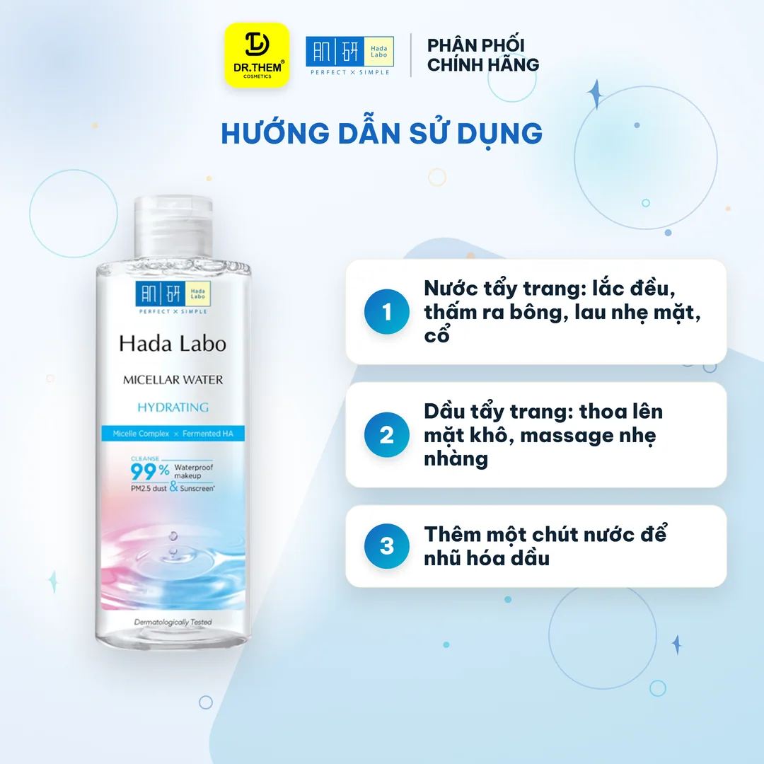 Nước Tẩy Trang Hada Labo Micellar Water Hydrating Làm Sạch Sâu Dưỡng Ẩm HA Cho Mọi Loại Da 240ml 5