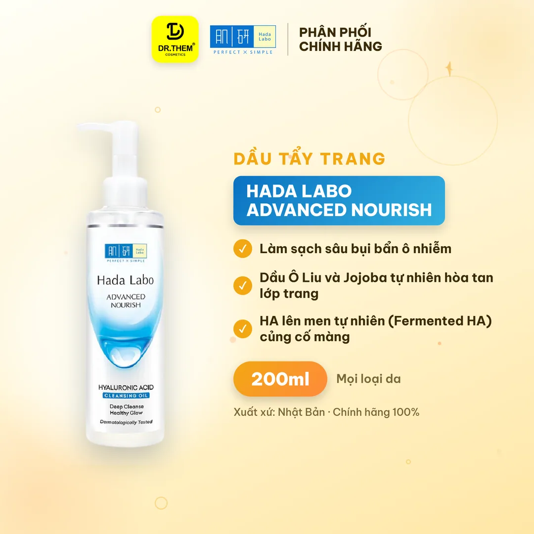 Dầu Tẩy Trang Hada Labo Advanced Nourish Cleansing Oil Làm Sạch Sâu Dưỡng Ẩm Dầu Ô Liu Và 4X HA 200ml