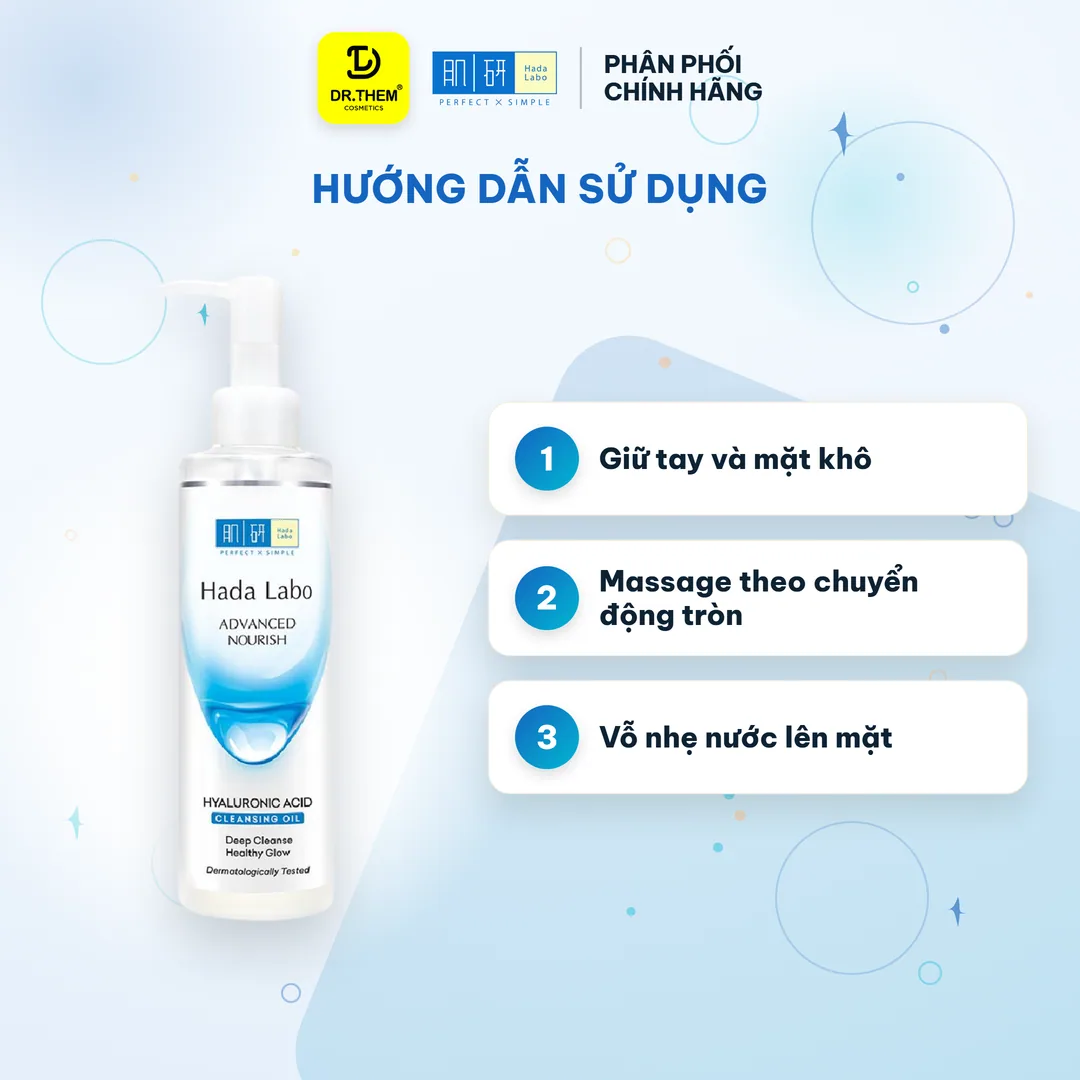 Dầu Tẩy Trang Hada Labo Advanced Nourish Cleansing Oil Làm Sạch Sâu Dưỡng Ẩm Dầu Ô Liu Và 4X HA 200ml 5
