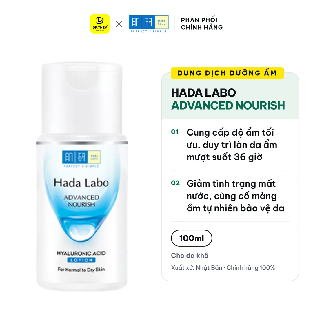 Dung Dịch Dưỡng Ẩm Hada Labo Advanced Nourish Hyaluronic Acid Lotion Cho Da Thường & Da Khô 100ml