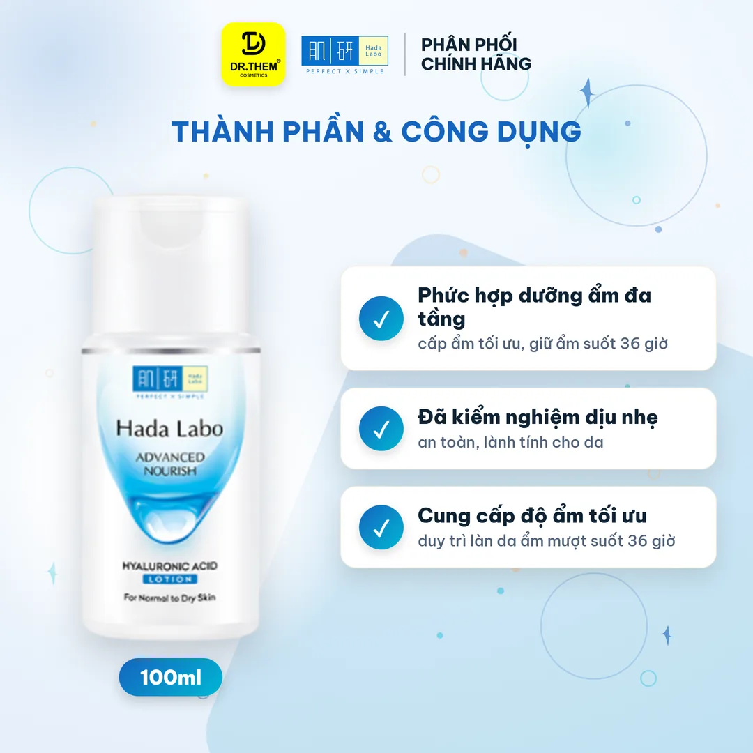Dung Dịch Dưỡng Ẩm Hada Labo Advanced Nourish Hyaluronic Acid Lotion Cho Da Thường & Da Khô 100ml 2