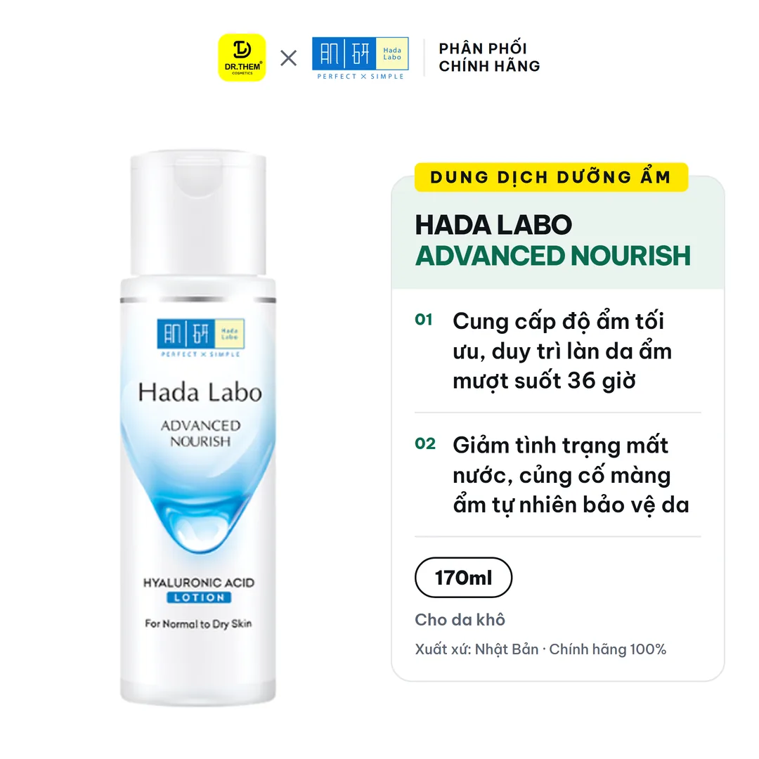 Dung Dịch Dưỡng Ẩm Hada Labo Advanced Nourish Hyaluronic Acid Lotion Cho Da Thường & Da Khô 170ml