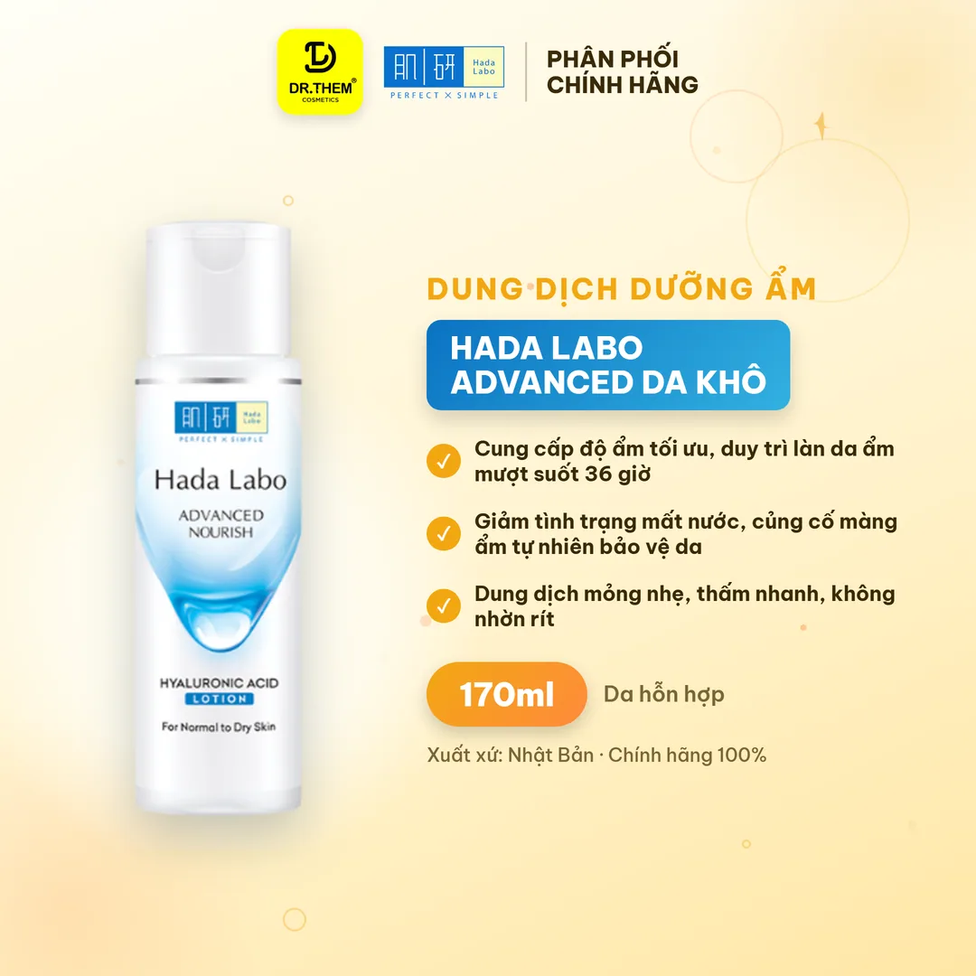 Dung Dịch Dưỡng Da Hada Labo Lotion Advanced Nourish Perfect White Acne Care Dưỡng Ẩm Toàn Diện 100ml 170ml 5