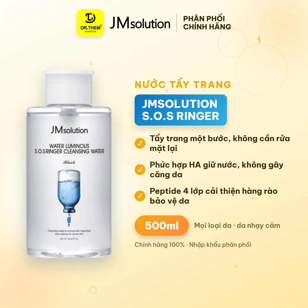 Nước Tẩy Trang JMsolution Water Luminous S.O.S Ringer Cleansing Water Black 500ml