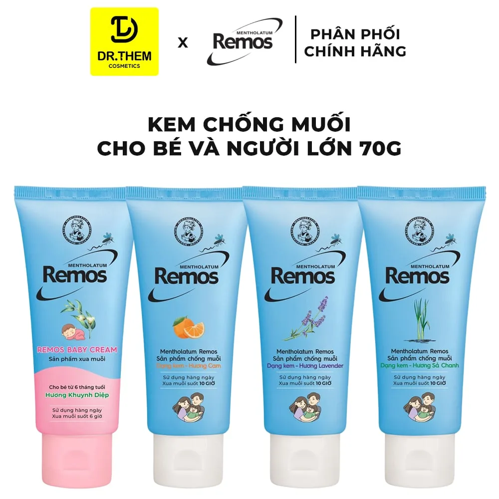 Kem Chống Muỗi Rohto Remos Picaridin Và Tinh Dầu Thiên Nhiên Xua Đuổi Muỗi Côn Trùng Cho Bé Và Người Lớn 70g
