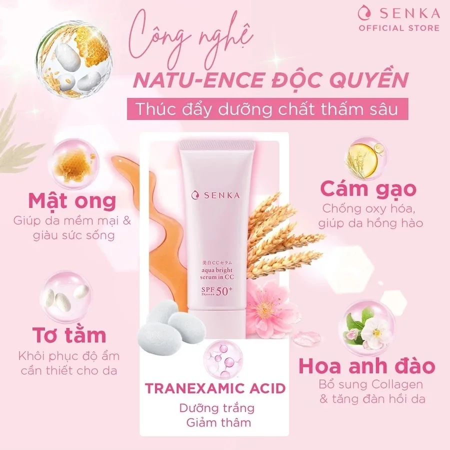 Kem Chống Nắng Senka Perfect UV SPF50+ PA++++ Bảo Vệ Da Kiềm Dầu Dưỡng Ẩm Nâng Tông 40ml 50ml 80ml 7