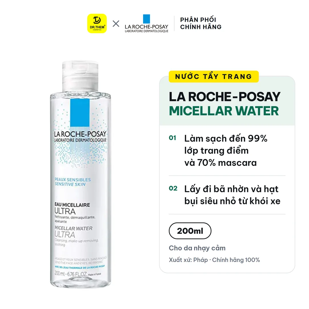 Nước Tẩy Trang La Roche-Posay Micellar Water Ultra Sensitive Cho Da Nhạy Cảm 200ml