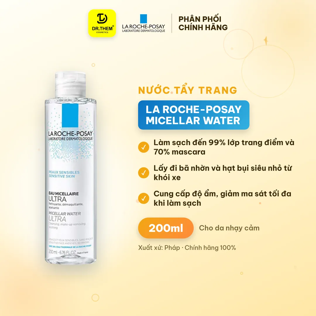 Nước Tẩy Trang La Roche-Posay Micellar Water Ultra Sensitive Cho Da Nhạy Cảm 200ml