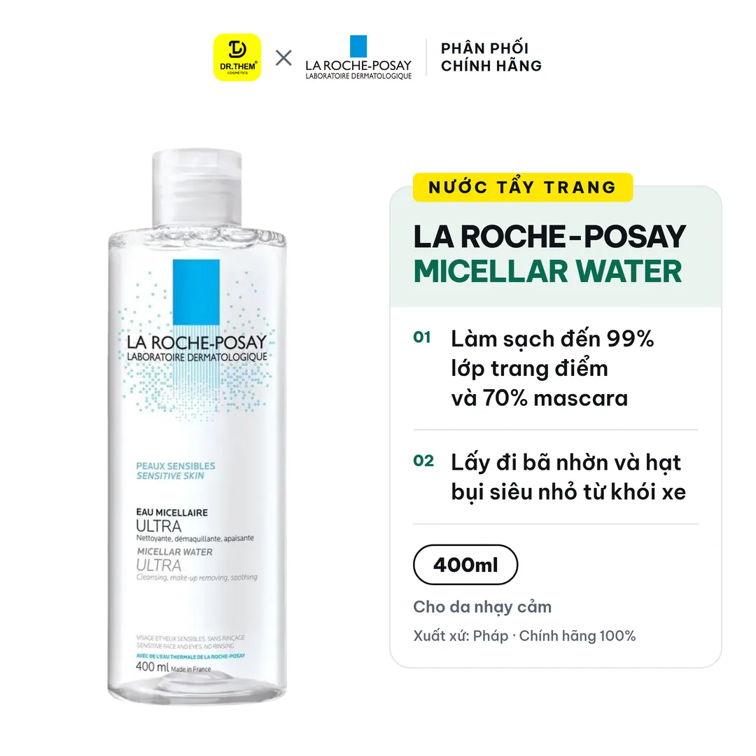 Nước Tẩy Trang La Roche-Posay Micellar Water Ultra Sensitive Cho Da Nhạy Cảm 400ml