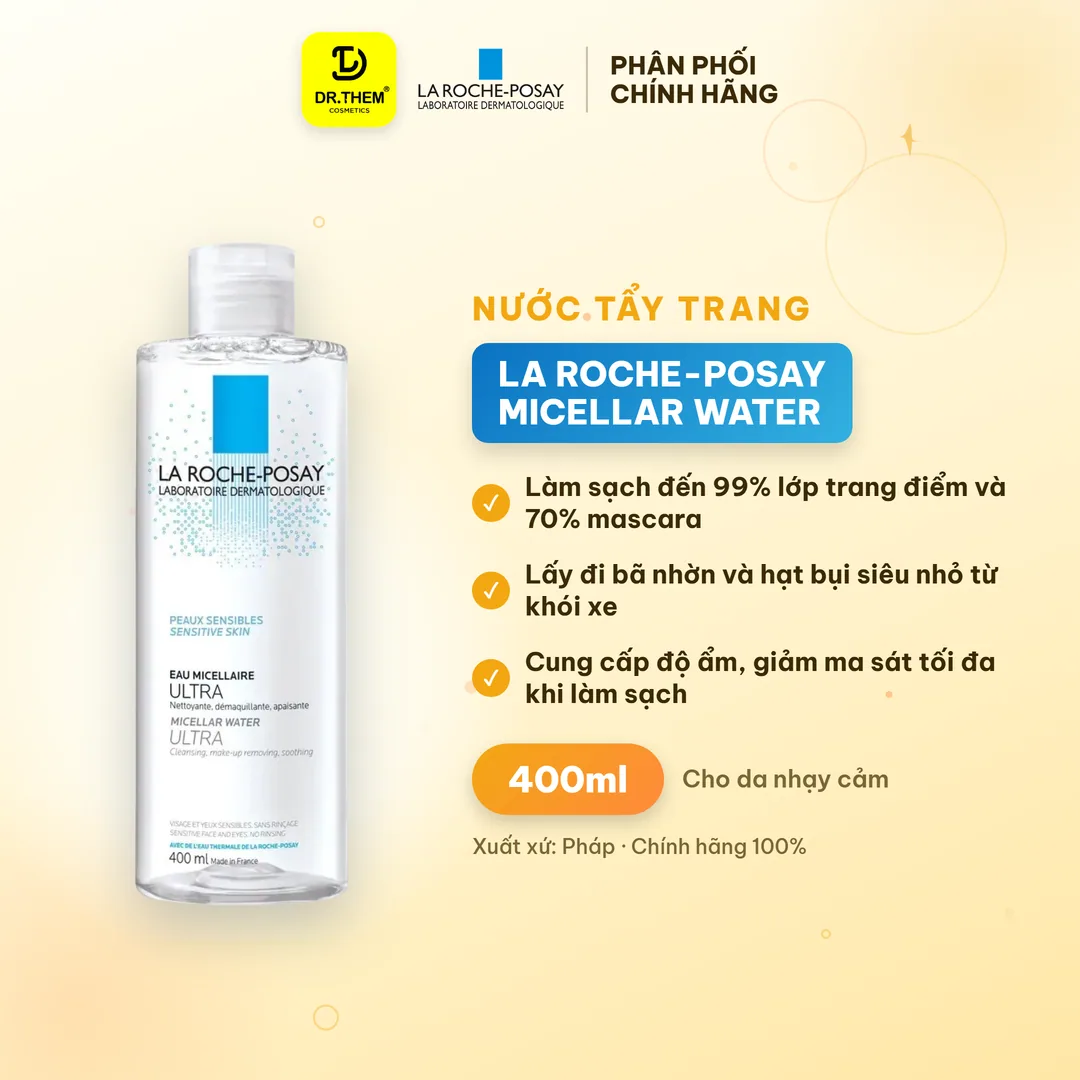 Nước Tẩy Trang La Roche-Posay Micellar Water Ultra Sensitive Cho Da Nhạy Cảm 400ml