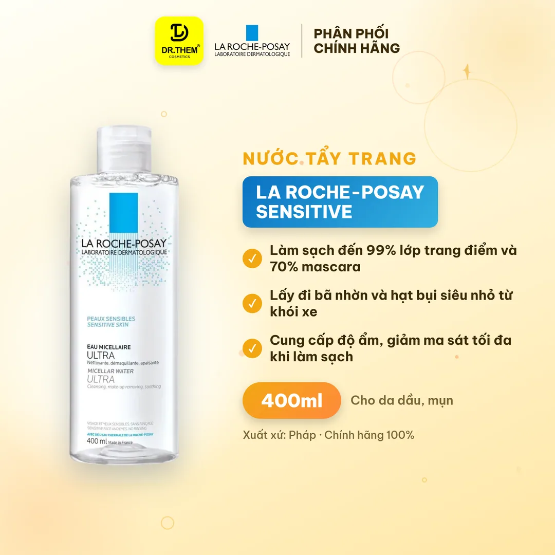 Nước Tẩy Trang La Roche Posay Micellar Water Ultra Effaclar Sensitive Làm Sạch Sâu Cho Da Dầu Mụn Da Nhạy Cảm 200ml 400ml 5