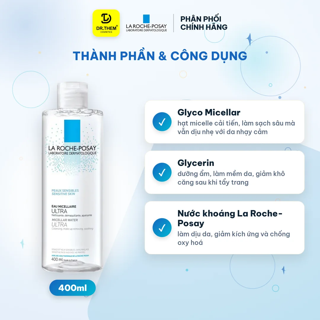 Nước Tẩy Trang La Roche-Posay Micellar Water Ultra Sensitive Cho Da Nhạy Cảm 400ml 2