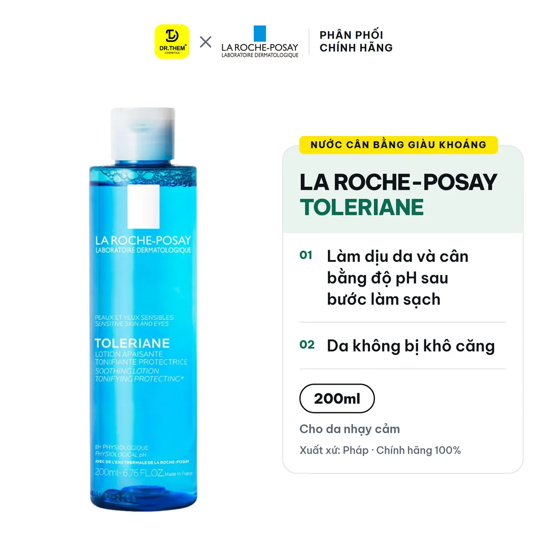 Nước Cân Bằng Giàu Khoáng La Roche-Posay Toleriane Lotion Làm Dịu Cân Bằng Da Cho Da Nhạy Cảm 200ml