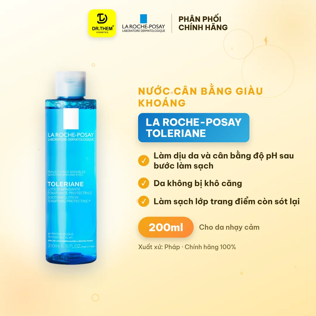 Nước Cân Bằng Giàu Khoáng La Roche-Posay Toleriane Lotion Làm Dịu Cân Bằng Da Cho Da Nhạy Cảm 200ml