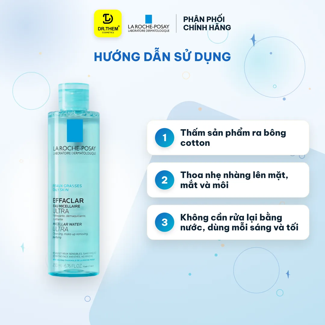 Nước Tẩy Trang La Roche-Posay Effaclar Micellar Water Ultra Làm Sạch Sâu Cho Da Dầu Mụn 200ml 3
