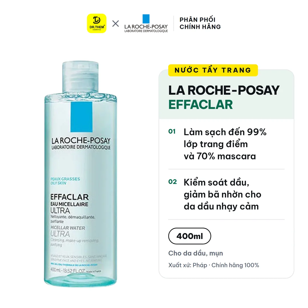 Nước Tẩy Trang La Roche-Posay Effaclar Micellar Water Cho Da Dầu Mụn 400ml