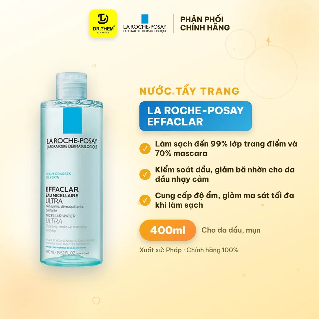 Nước Tẩy Trang La Roche-Posay Effaclar Micellar Water Cho Da Dầu Mụn 400ml