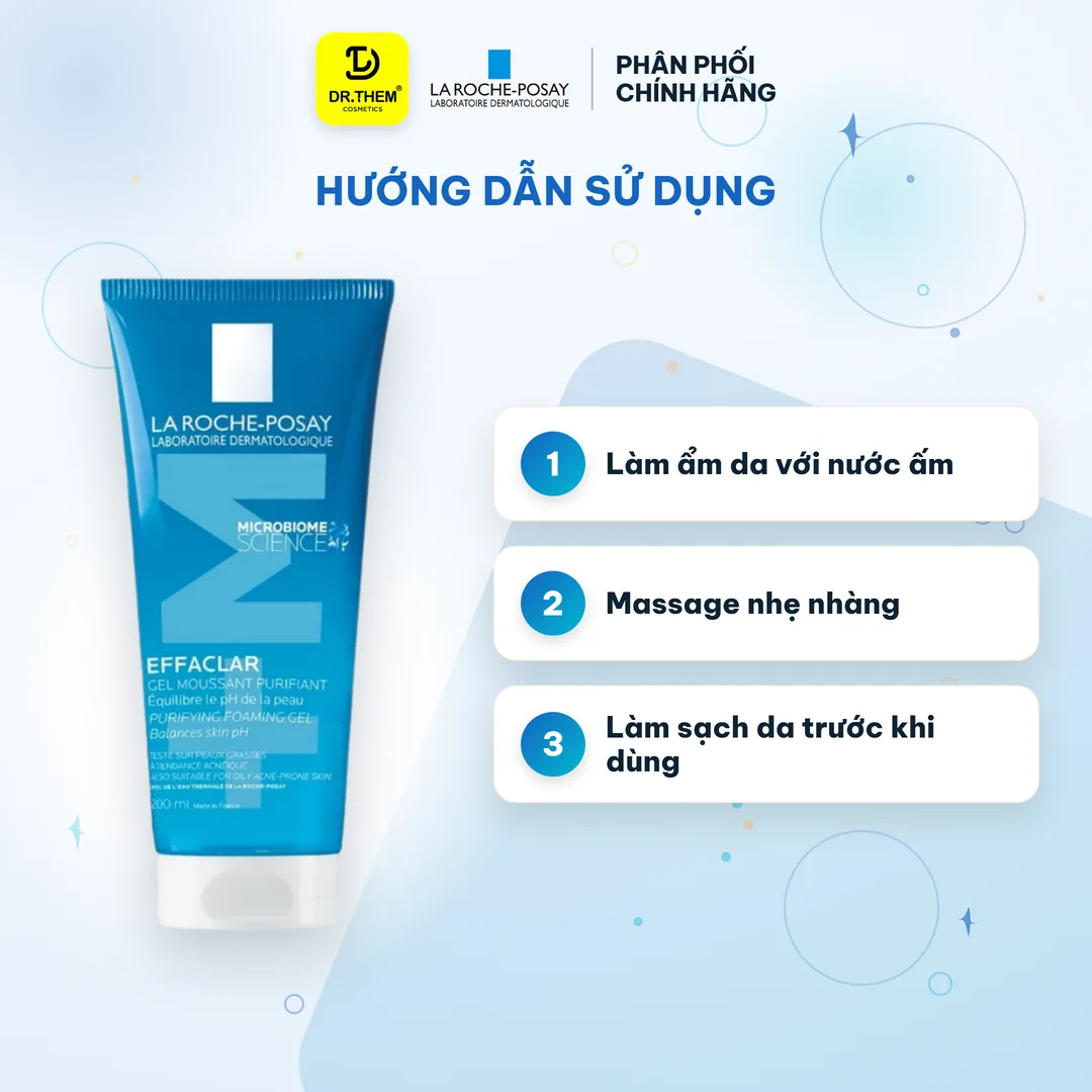 Sữa Rửa Mặt La Roche-Posay Effaclar Purifying Foaming Gel Dành Cho Da Dầu, Nhạy Cảm 200ml 3