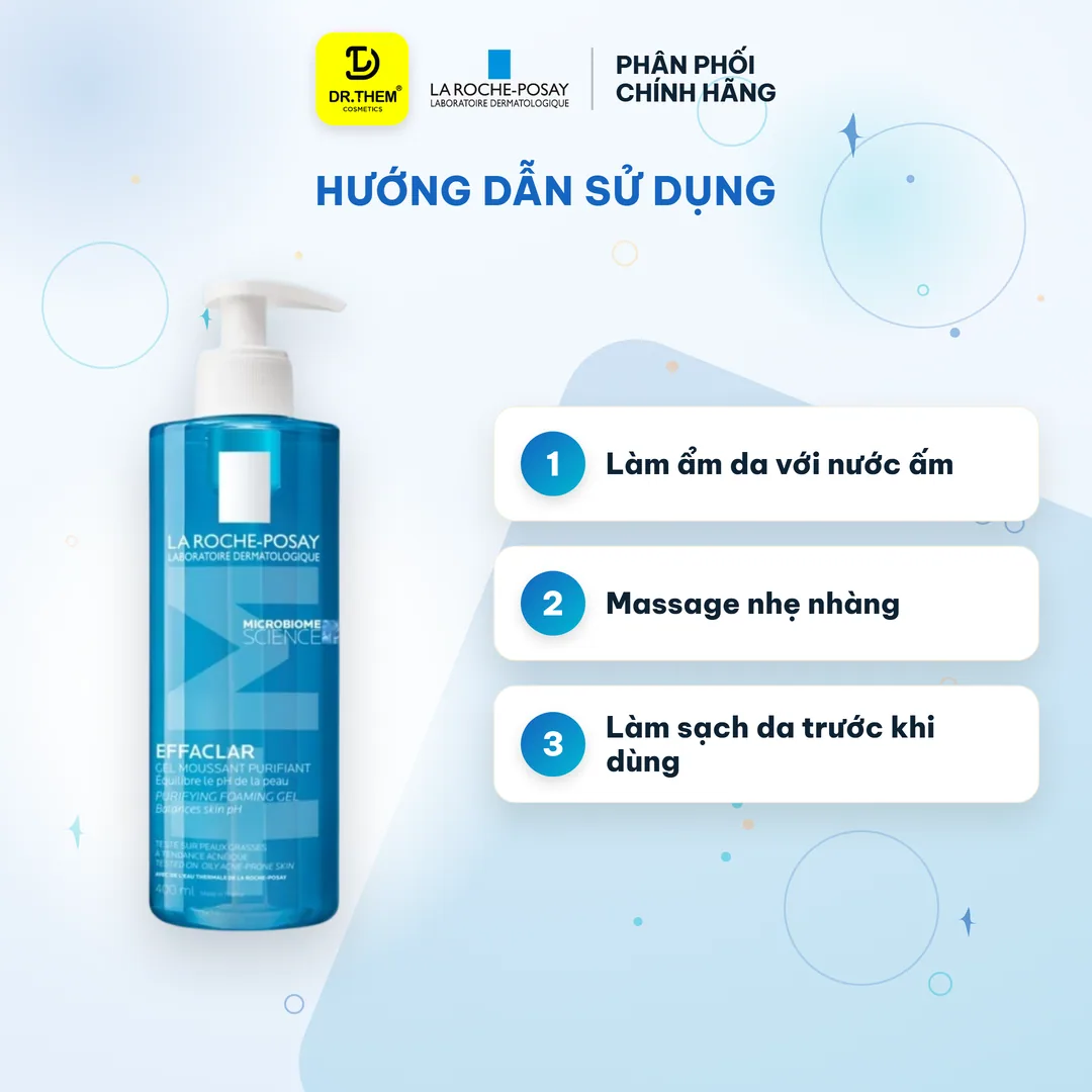 Sữa Rửa Mặt La Roche-Posay Effaclar Purifying Foaming Gel Dành Cho Da Dầu, Nhạy Cảm 400ml 3