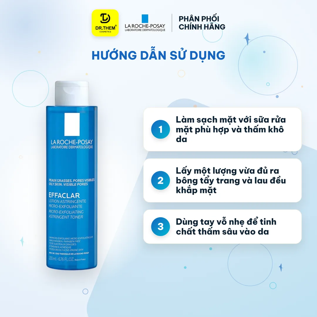 Nước Cân Bằng Giàu Khoáng La Roche-Posay Effaclar Toner Làm Sạch Sâu Cân Bằng Da Cho Da Dầu Mụn 200ml 3