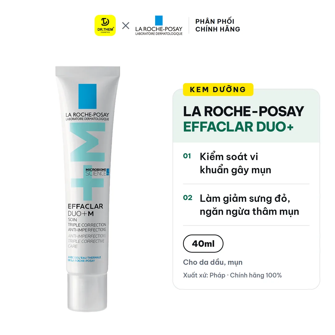 Kem Dưỡng La Roche-Posay Effaclar Duo+ M Giảm Mụn Hiệu Quả 40ml